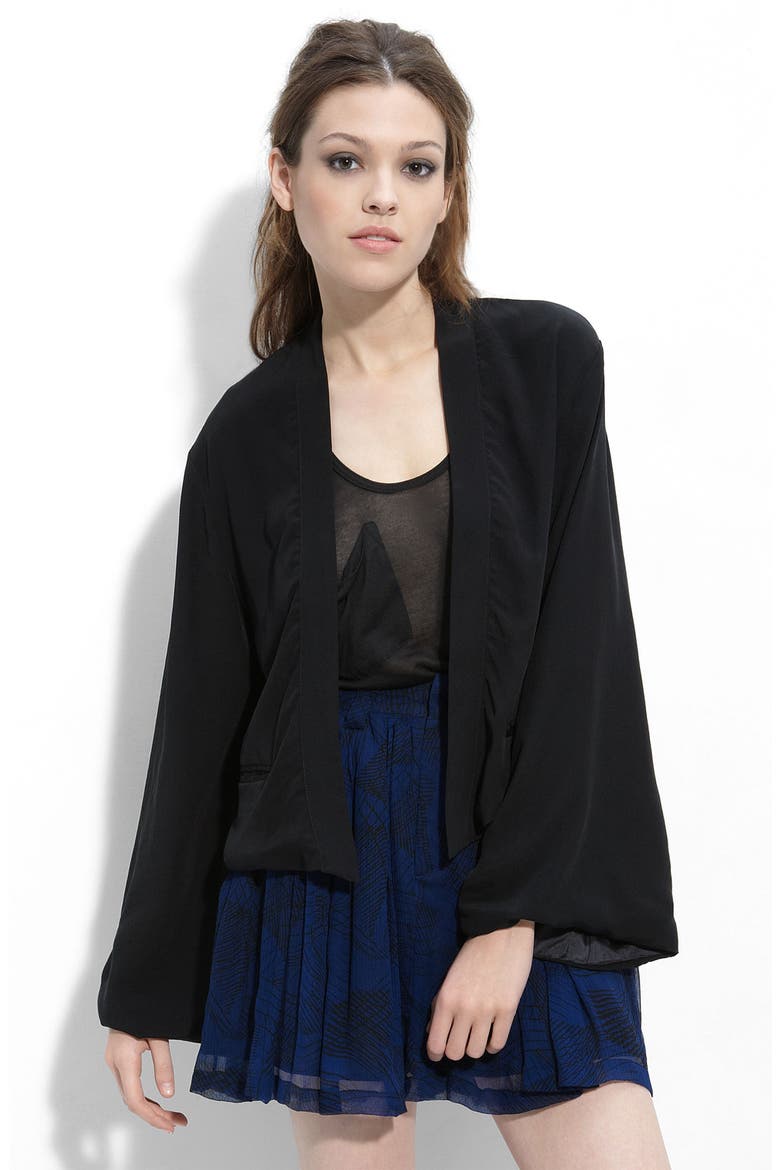'Jade' Silk Jacket, Main, color, BLACK