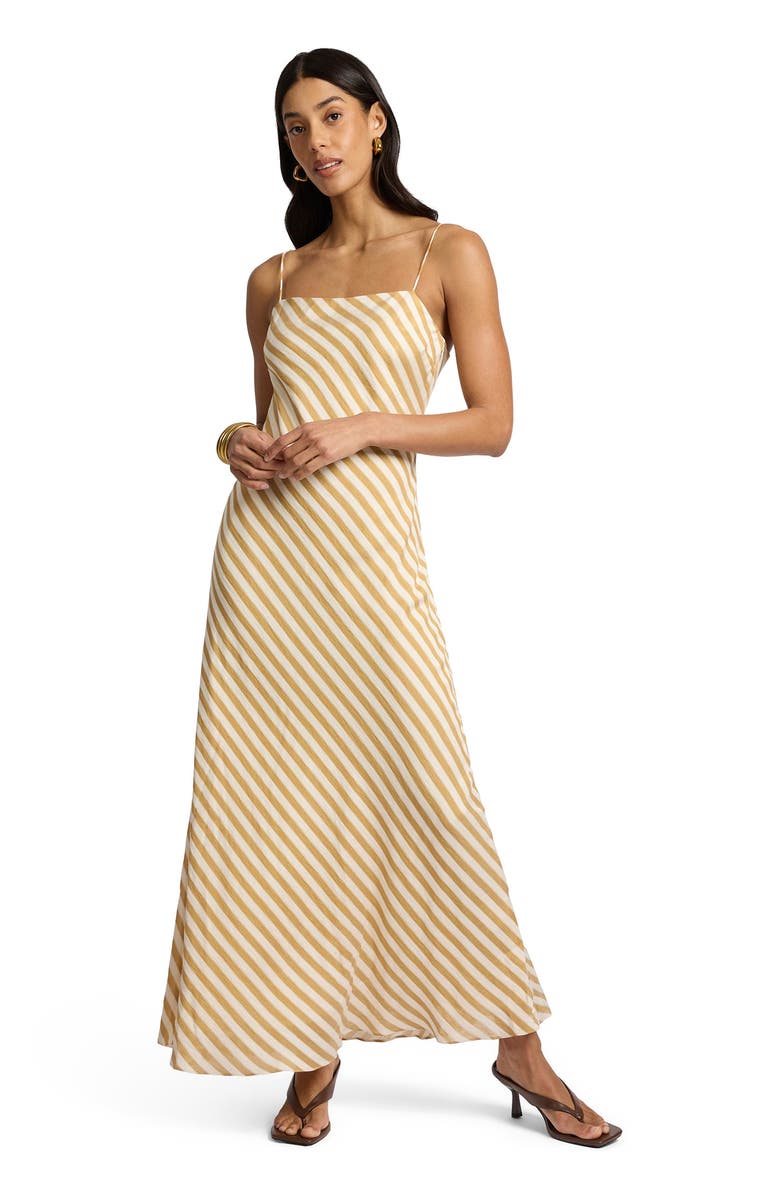 Onia Slip Dress, Main, color, Ochre/Off White