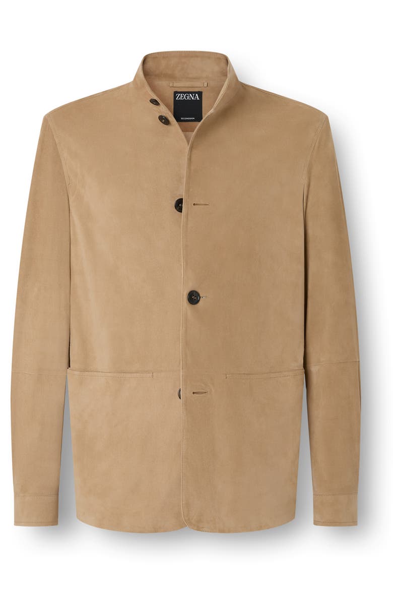 ZEGNA Suede Chore Jacket, Alternate, color, Beige