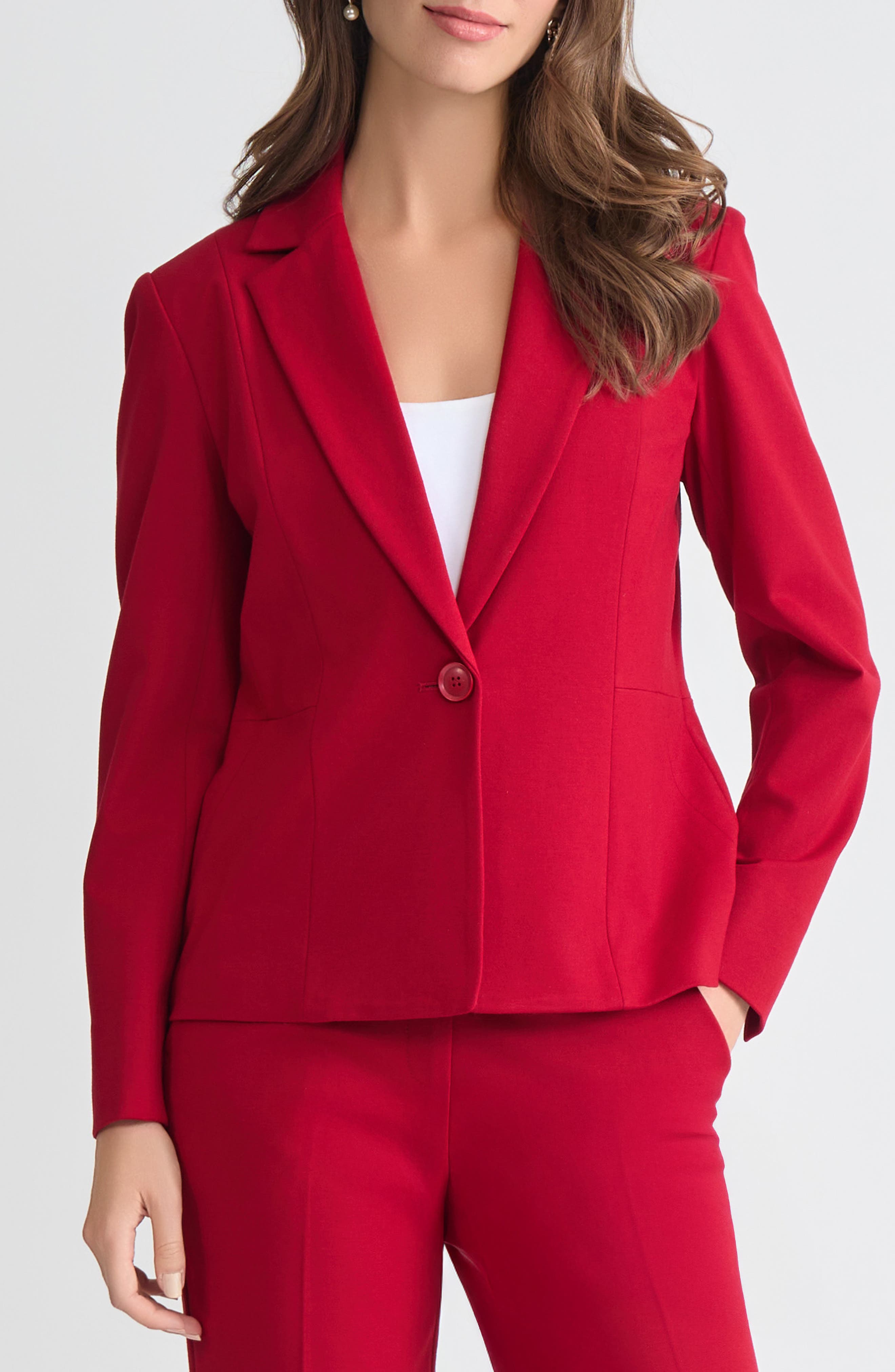 One-Button Seamed Waist Blazer - image 3