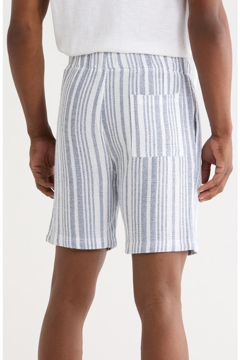 Striped Waffle Weave Shorts, Alternate, color, NAVY