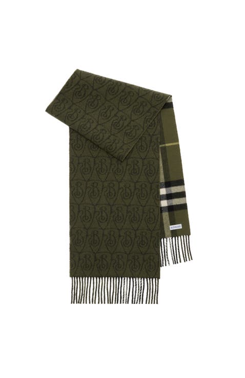 Reversible B Shield Cashmere Scarf