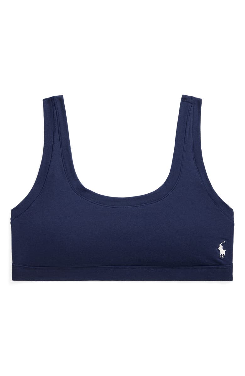 Polo Ralph Lauren Logo Embroidered Bralette, Alternate, color, Navy