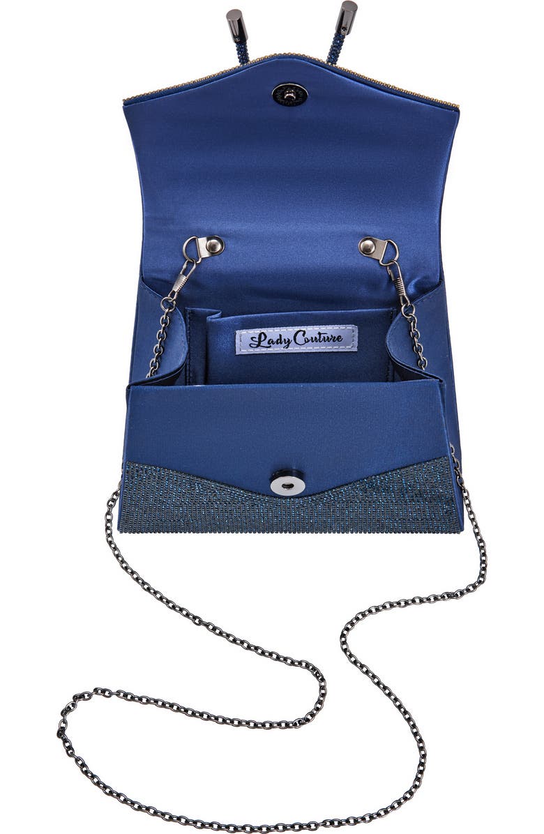LADY COUTURE Rhinestone Top Handle Evening Bag, Alternate, color, Navy
