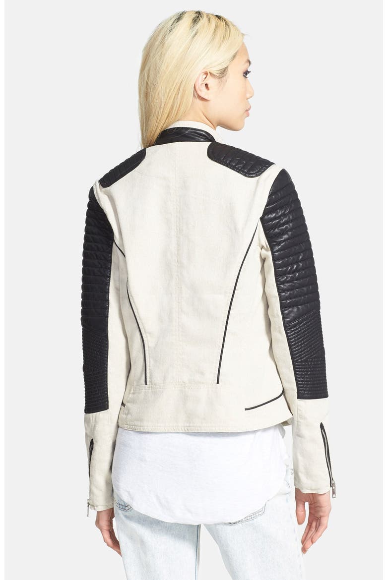 'Goodbye, Sally' Moto Jacket, Alternate, color, GREY/ BLACK