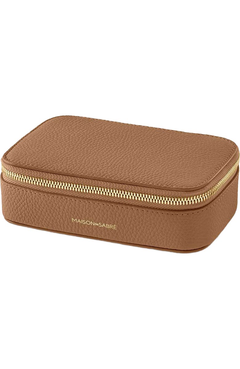 MAISON de SABRÉ Leather Jewellery Case, Alternate, color, Sandstone Brown