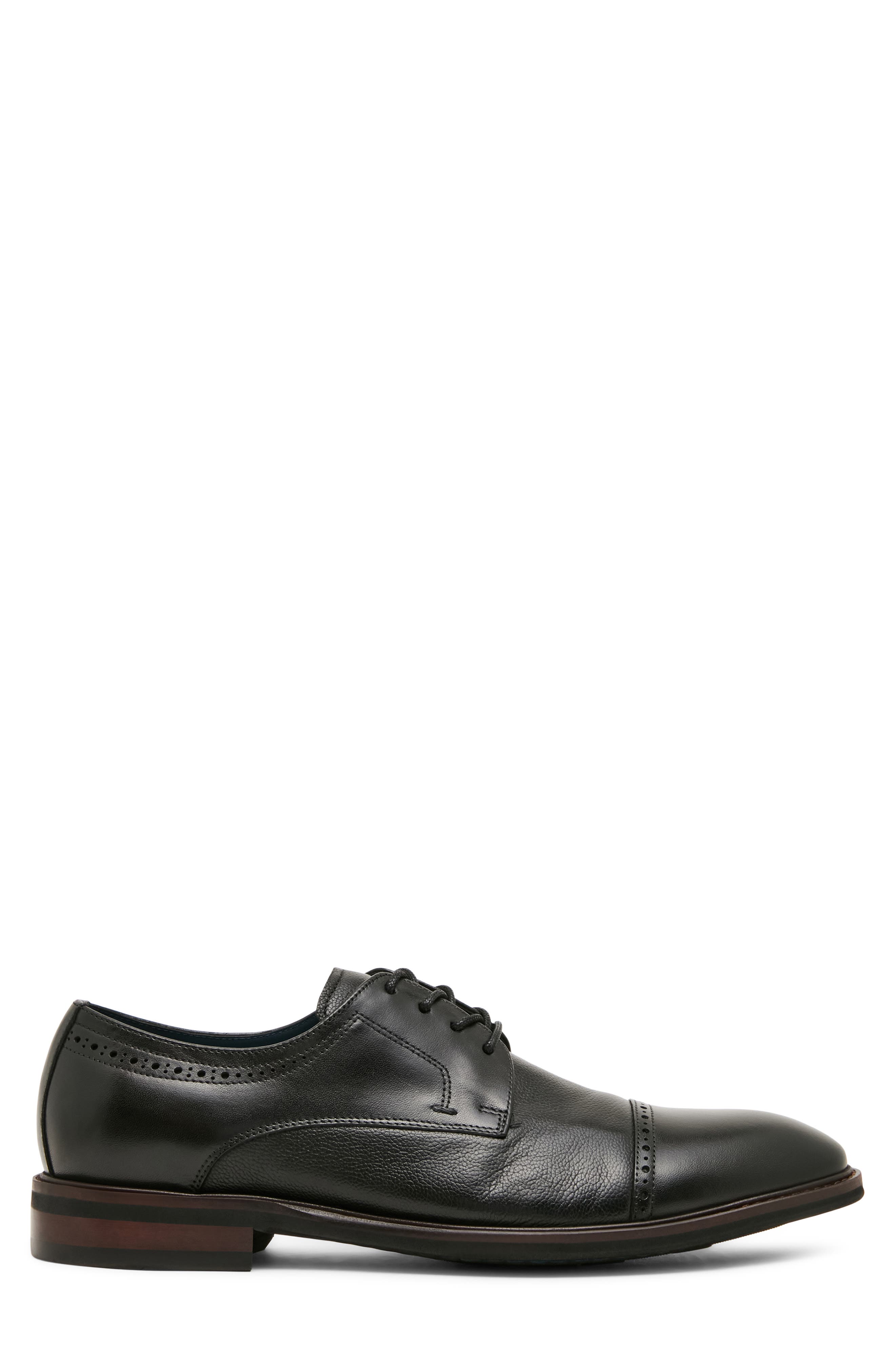 Belen Leather Cap Toe Derby, Alternate, color, BLACK LEATHER
