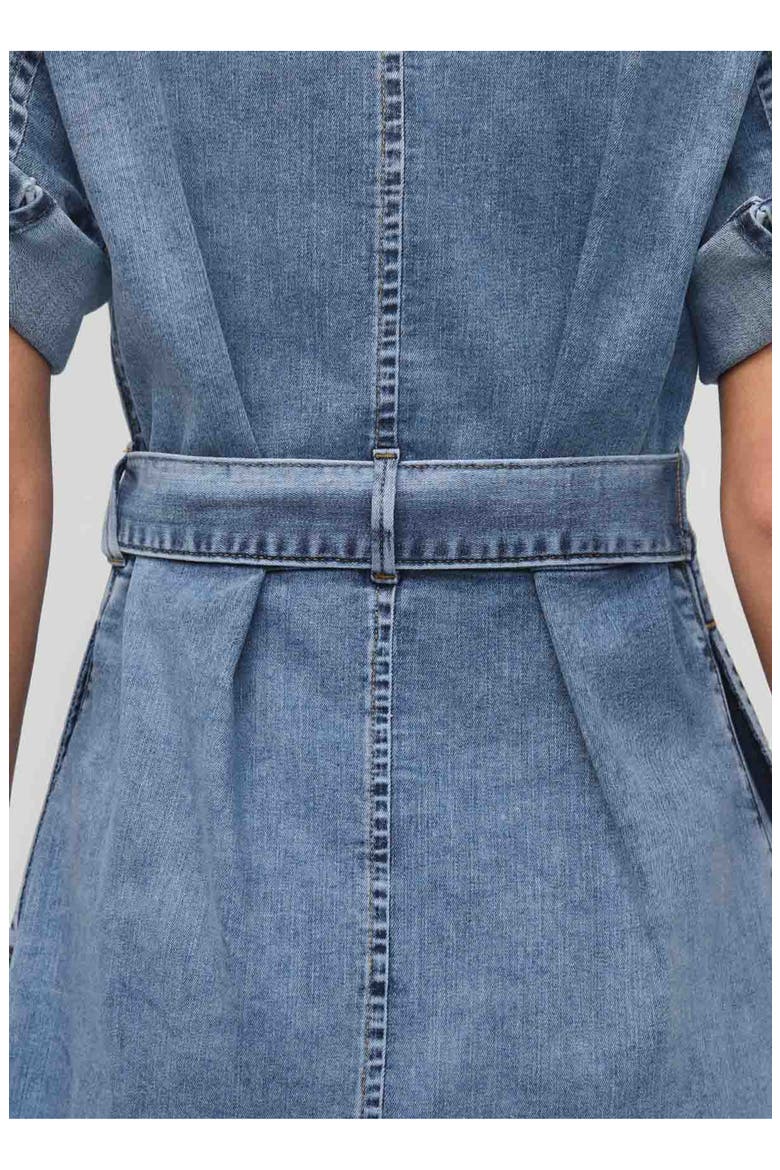 Performance Denim Lite Wrap Shirt Dress, Alternate, color, Light-Stone