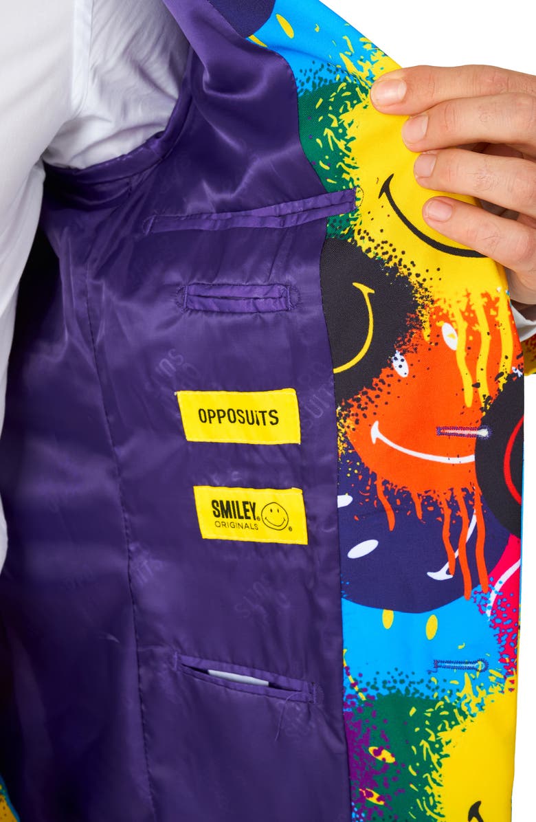 OppoSuits Smiley Drip 3-Piece Tuxedo Set, Alternate, color, Yellow Multi