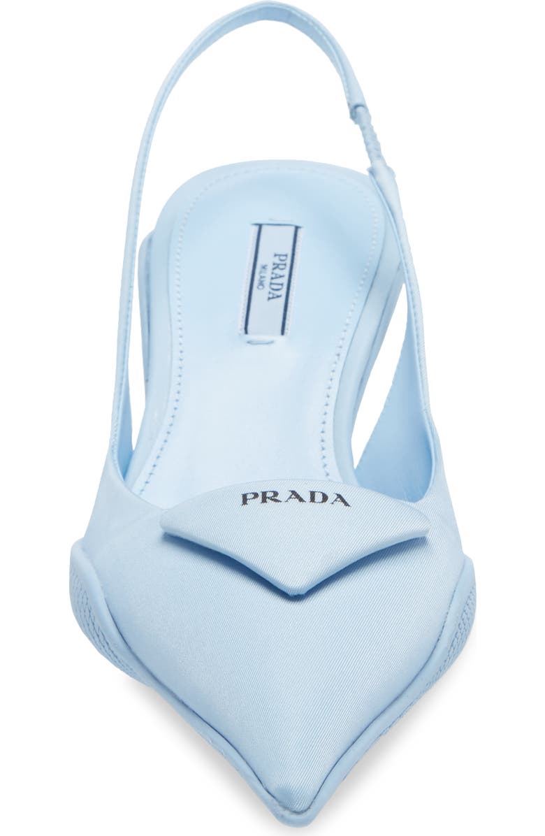 Prada Triangle Logo Pointed Toe Slingback Pump, Alternate, color,