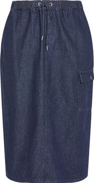 City Chic Alexis Tie Waist Denim Skirt