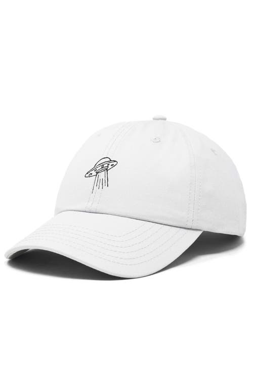 Dalix Ufo Embroidered Adjustable Dad Cap In White