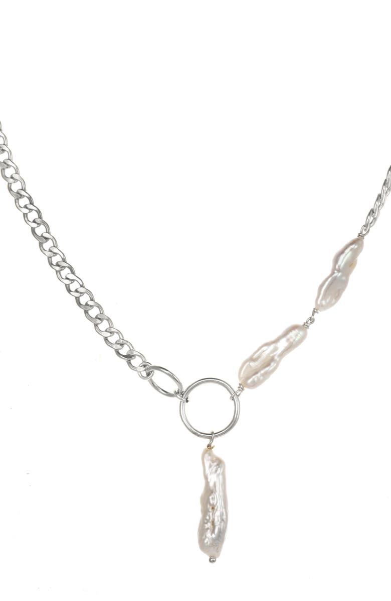 KOZAKH Zaniyah Freshwater Pearl Pendant Necklace, Main, color, 