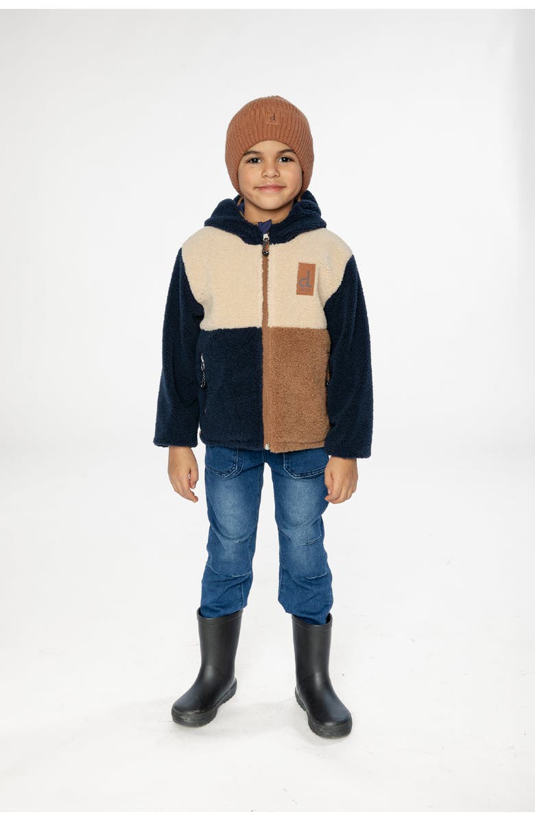 Deux par Deux Reversible Mid-Season Fleece Hooded Full Zip Jacket, Alternate, color,