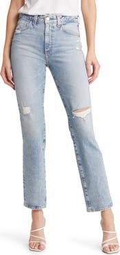 AG Saige Distressed Ankle Straight Leg Jeans