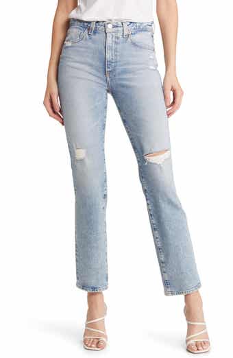 AG Saige Distressed Ankle Straight Leg Jeans