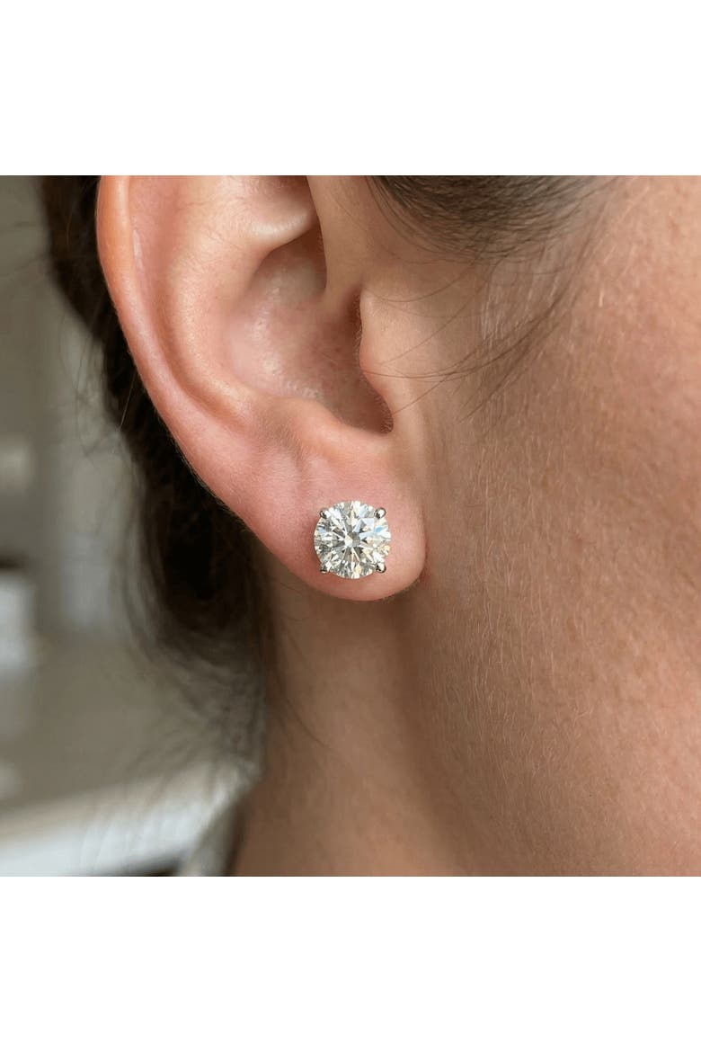3 Cttw Diamond Studs With Screw Backs 14k Gold Lab Grown, Alternate, color, 14k White Gold