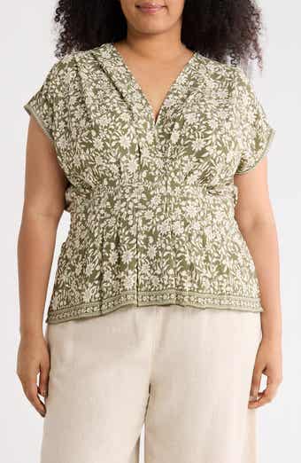 MAX STUDIO Short Sleeve Peplum Top