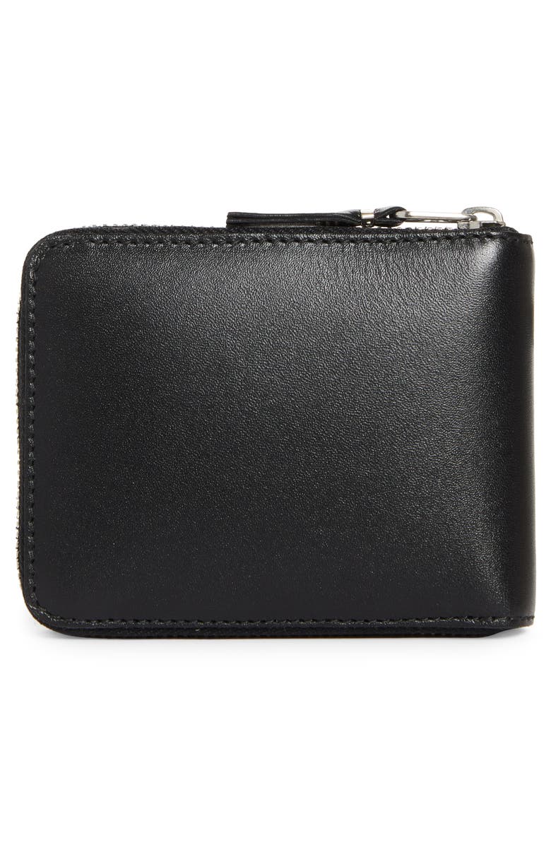 Comme des Garçons Wallets Small Eyelet Leather Half Zip Wallet, Alternate, color, Black