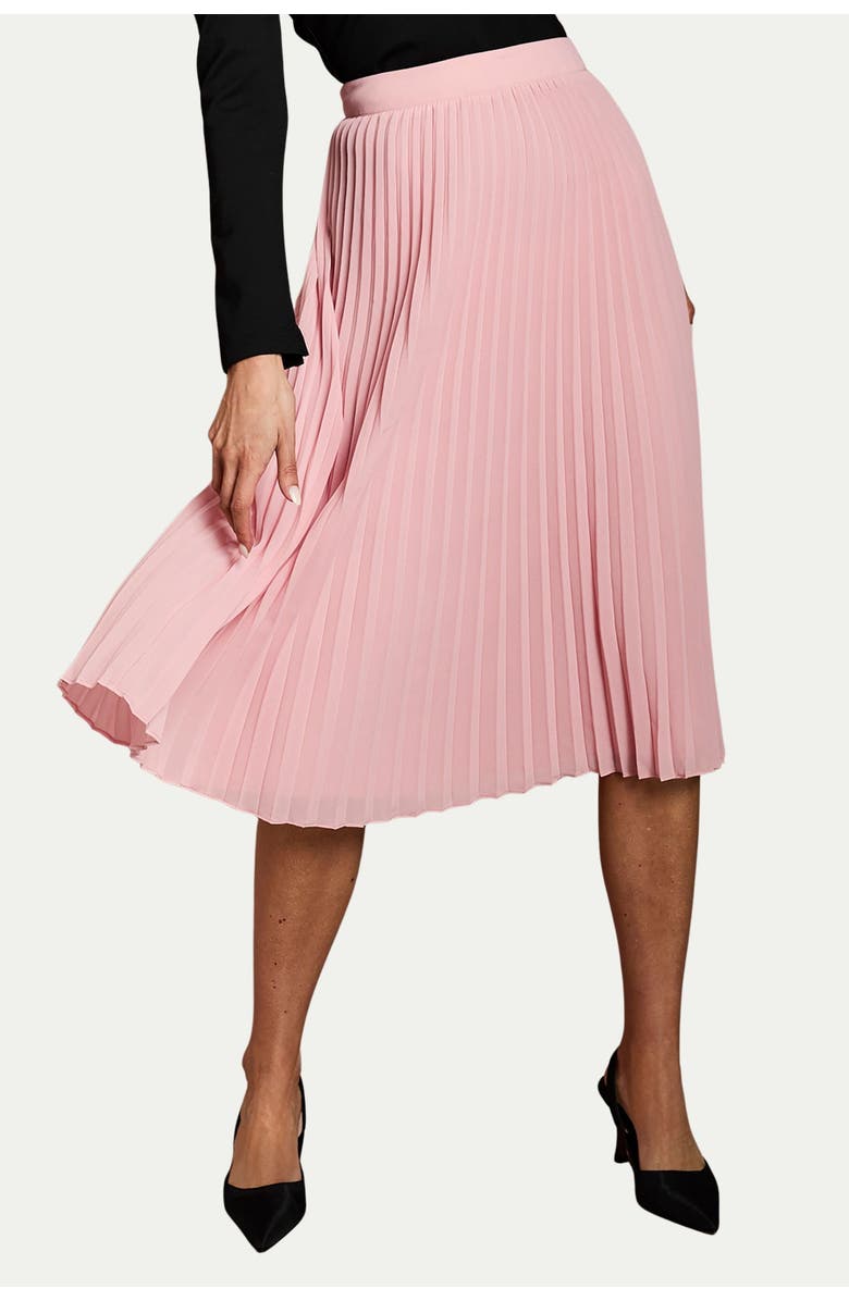 Coast Pleated Georgette Midi Skirt, Alternate, color, Light Pink