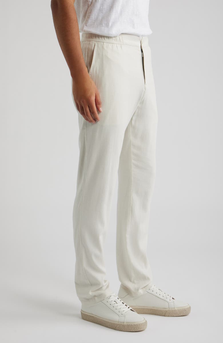Bugatchi Aerolinen Linen Blend Pants, Alternate, color, Ivory