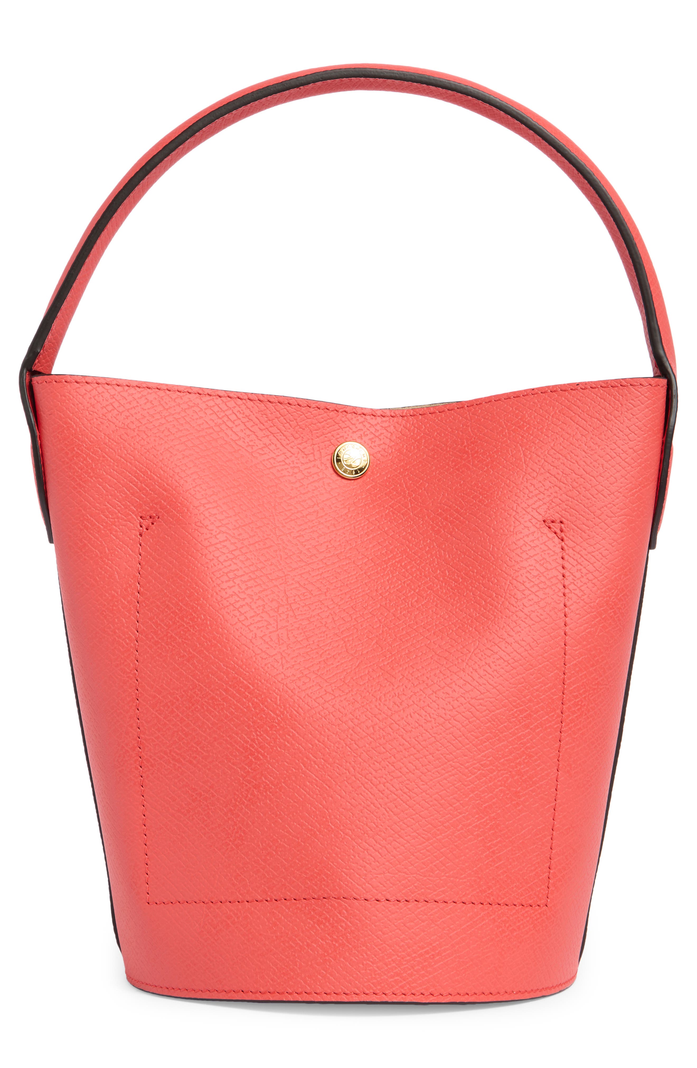 Longchamp Épure Leather Bucket Bag, Alternate, color, Strawberry