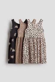 H&M 3-pack printed cotton dresses