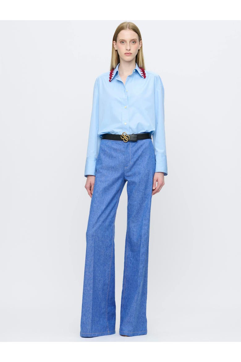 LYN Tassel collar shirt, Alternate, color, Blue