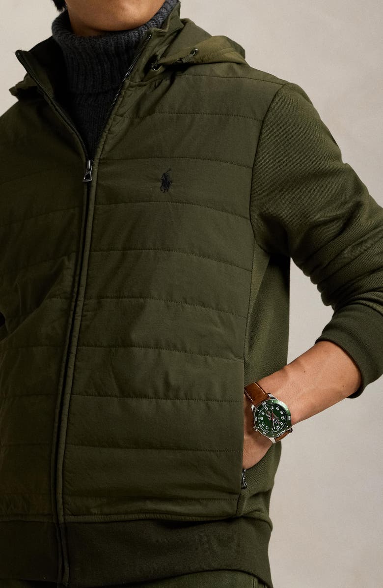 Polo Ralph Lauren Mixed Media Hooded Jacket, Alternate, color, 