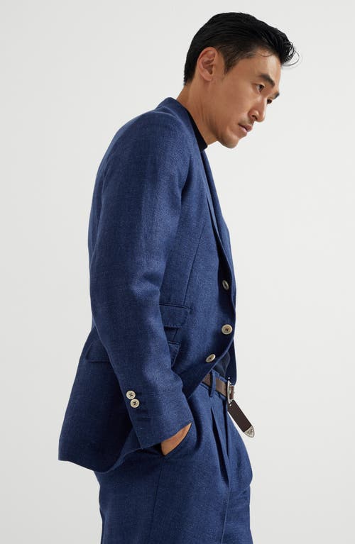 Brunello Cucinelli Single-breasted Blazer In Indigo
