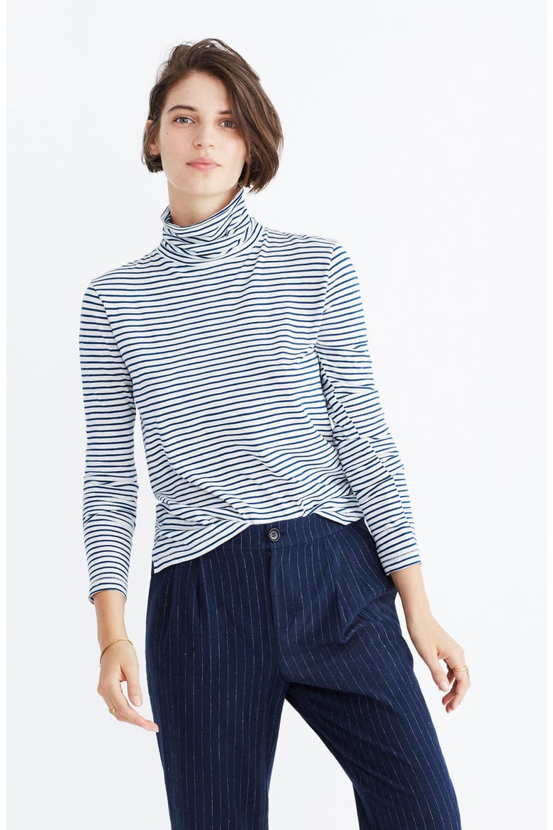Whisper Cotton Turtleneck Top, Alternate, color, BRIGHT IVORY