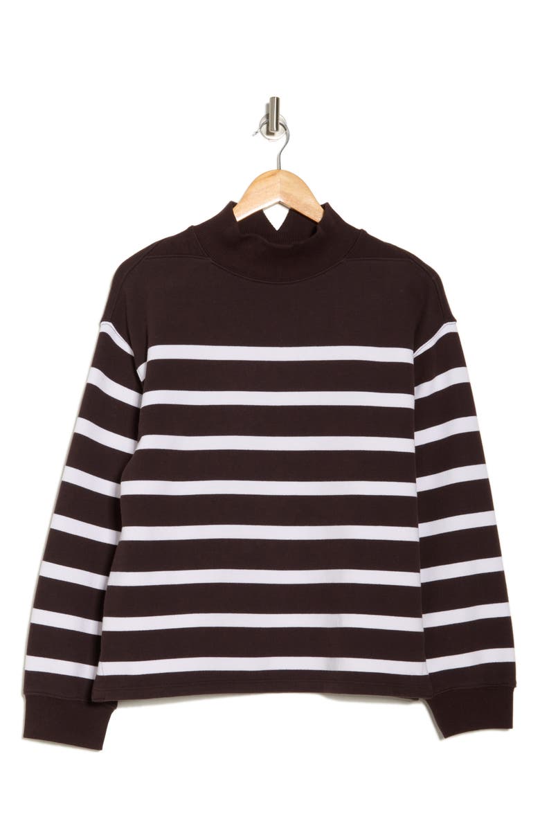 Madewell Stripe Midweight Mock Neck Sweatshirt, Alternate, color, 