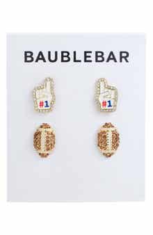 2-Pack Assorted Football Stud Earrings