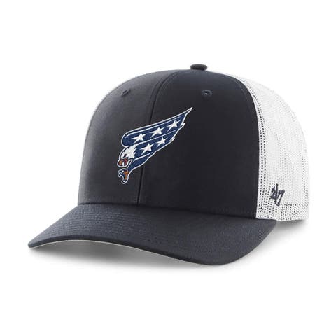 Men's '47 Navy/White Washington Capitals Logo Trucker Adjustable Hat