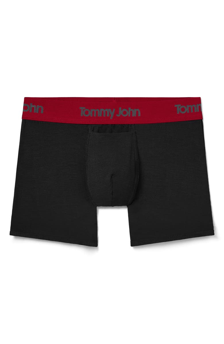 Tommy John Second Skin 4-Inch Boxer Briefs, Alternate, color, Black/ Haute Red Wb