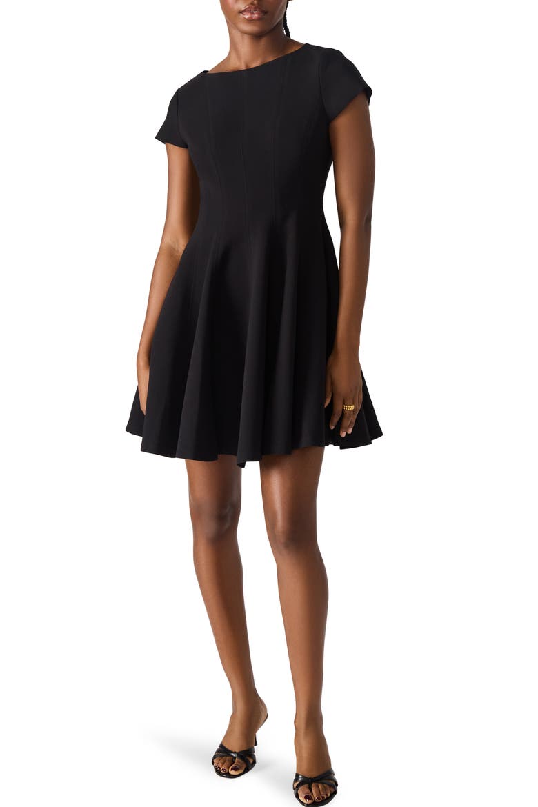 Nili Fit & Flare Minidress, Main, color, BLACK