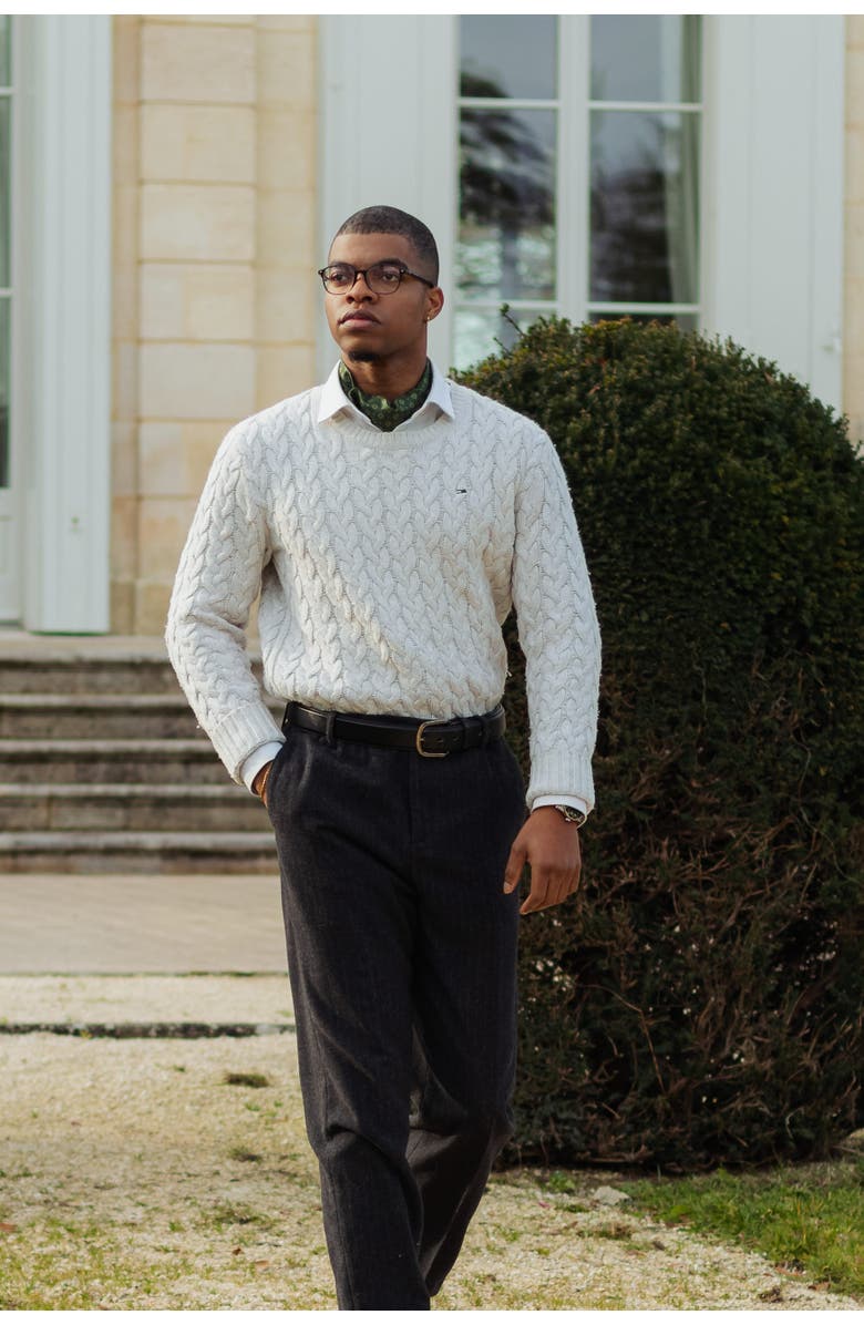 Elizabetta Corbara - Silk Ascot Cravat Tie for Men, Alternate, color, Olive Green