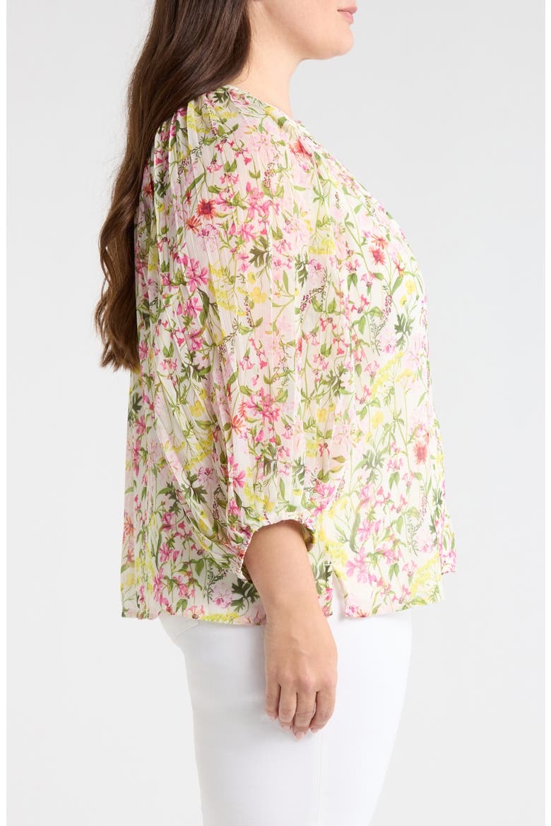 Floral Button-Up Shirt, Alternate, color, iVORY/RASPBERRY