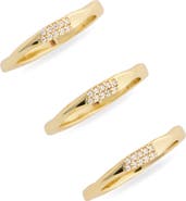 NORDSTROM RACK Demi-Fine Set of 3 Cubic Zirconia Molten Band Rings