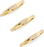 NORDSTROM RACK Demi-Fine Set of 3 Cubic Zirconia Molten Band Rings