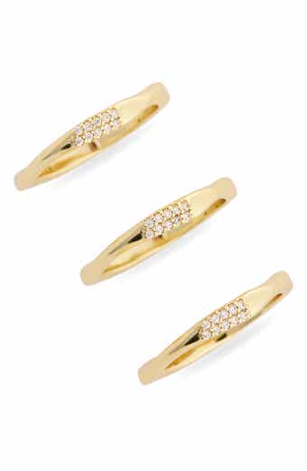 NORDSTROM RACK Demi-Fine Set of 3 Cubic Zirconia Molten Band Rings