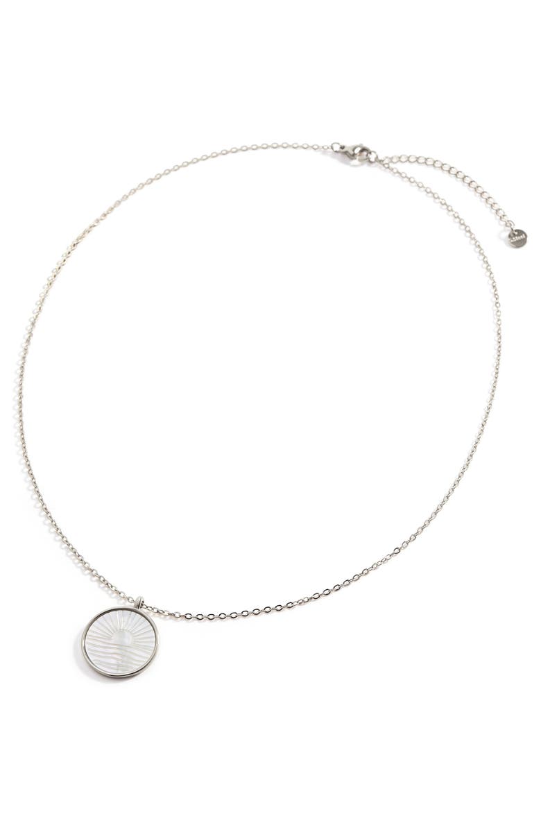 Mint & Lily Mother of Pearl Sunrise Pendant Necklace, Alternate, color, Silver