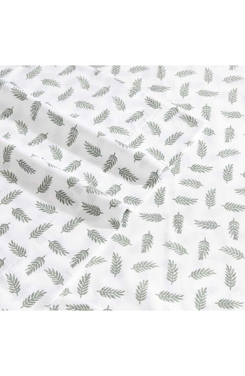 Eddie Bauer Laurel Leaves 200 Thread Count Cotton Percale Twin Sheet Set In Green
