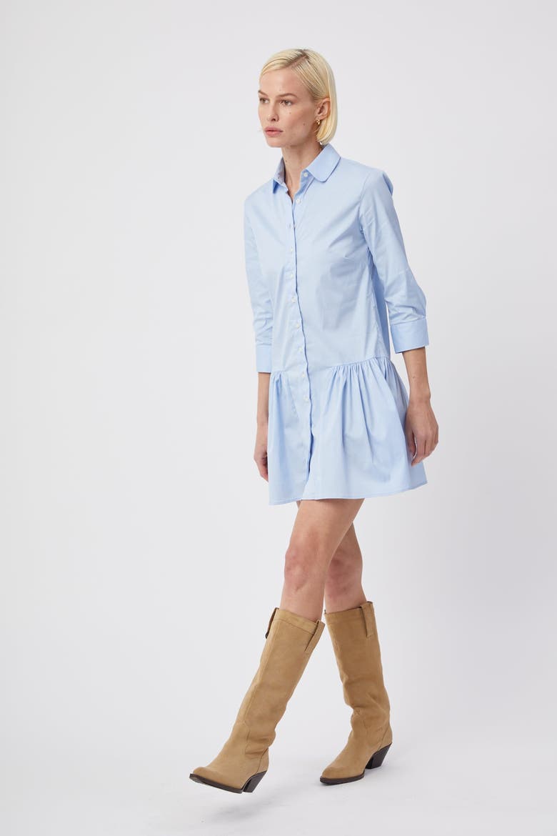 The Drop Waist Shirt Dress, Alternate, color, Blue Dawn