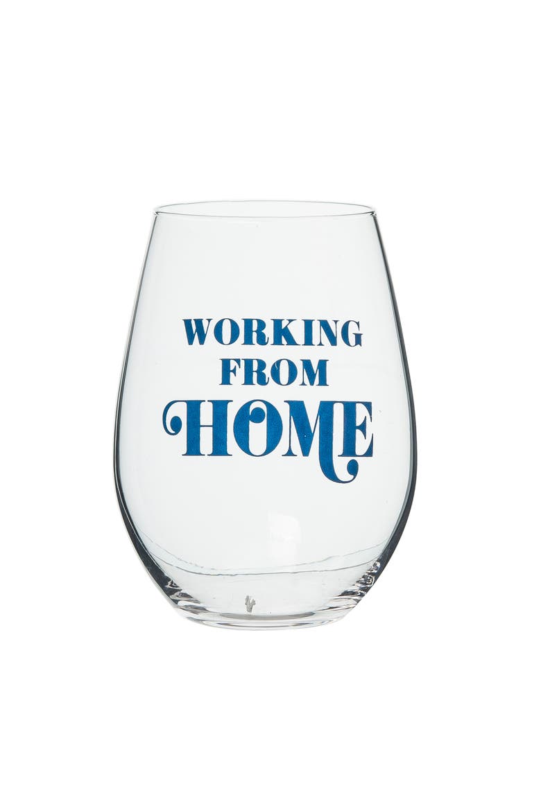 Working From Home Wine Glass Clear 18 oz, Main, color, Clear