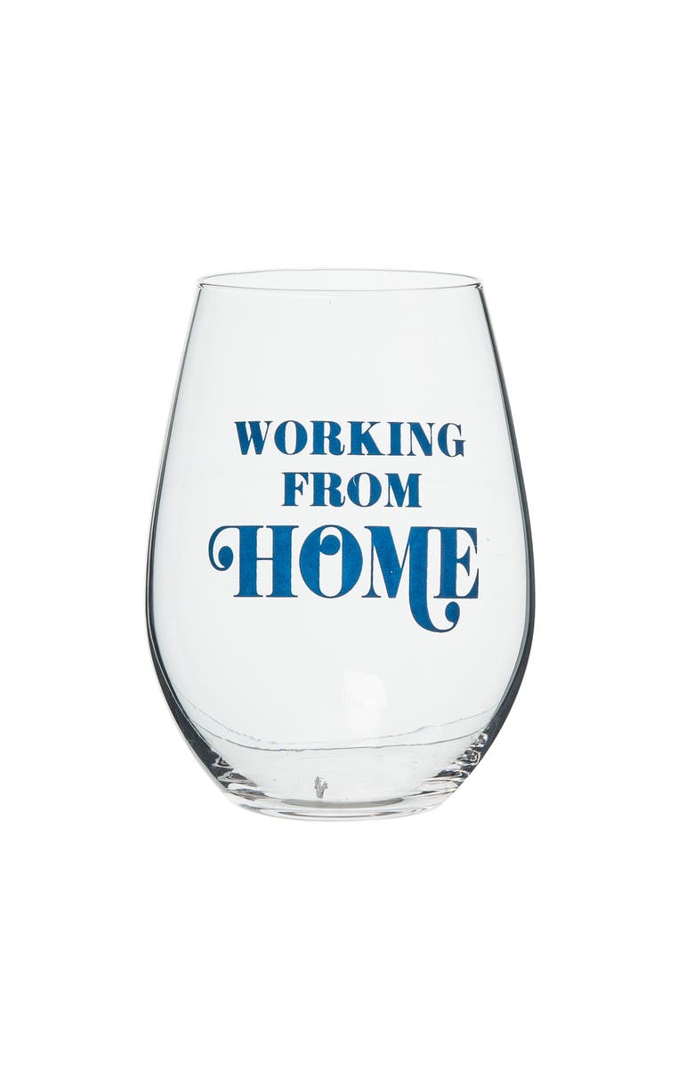 Totalee Gift Working From Home Wine Glass Clear 18 oz, Main, color, Clear