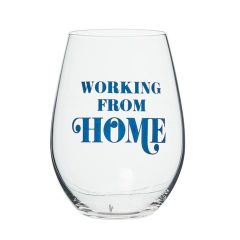 Working From Home Wine Glass Clear 18 oz