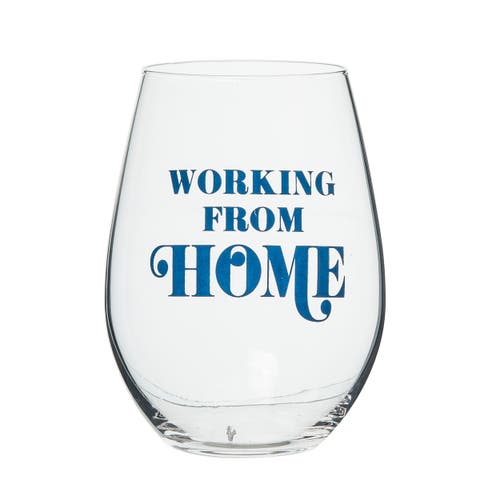 Totalee Gift Working From Home Wine Glass Clear 18 oz In Transparent