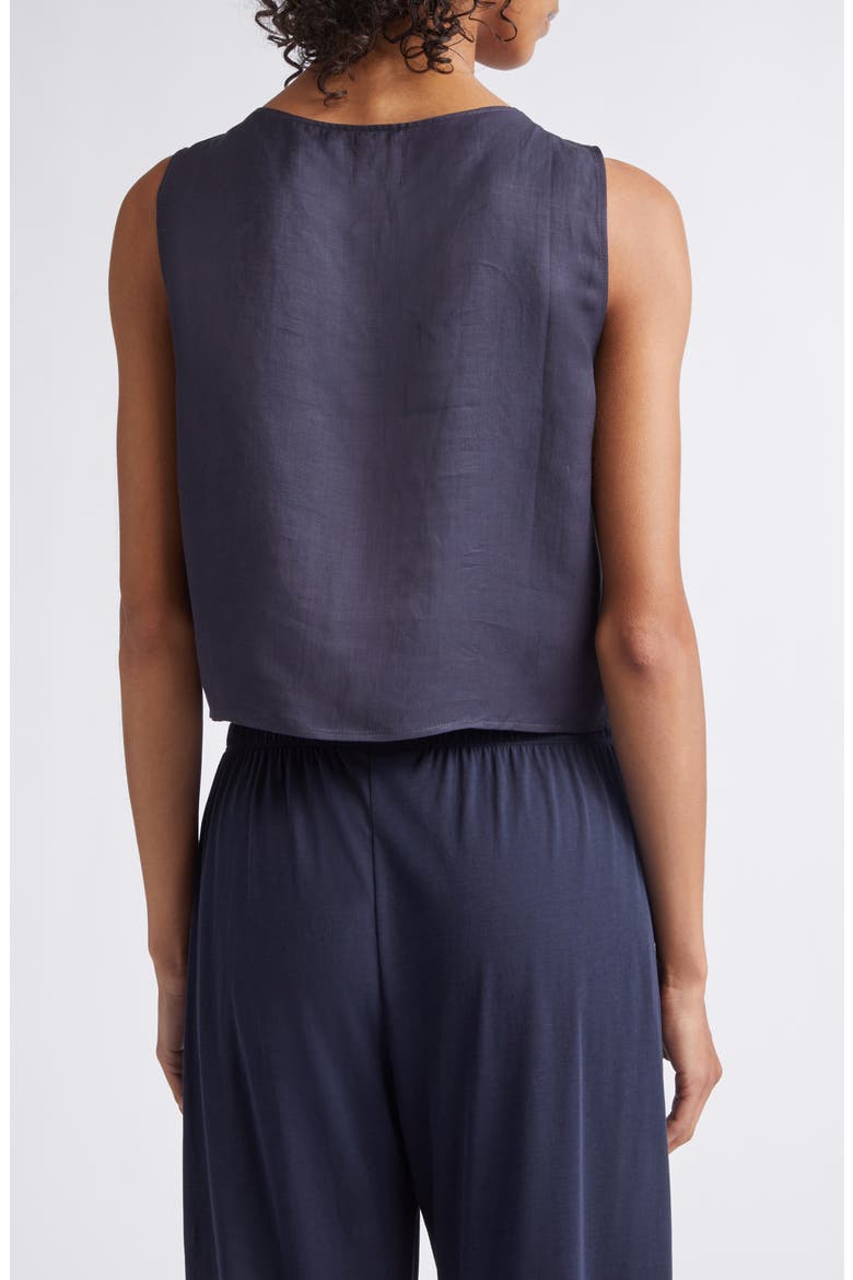 Daniel Linen Blend Sleeveless Crop Top, Alternate, color, MIDNIGHT