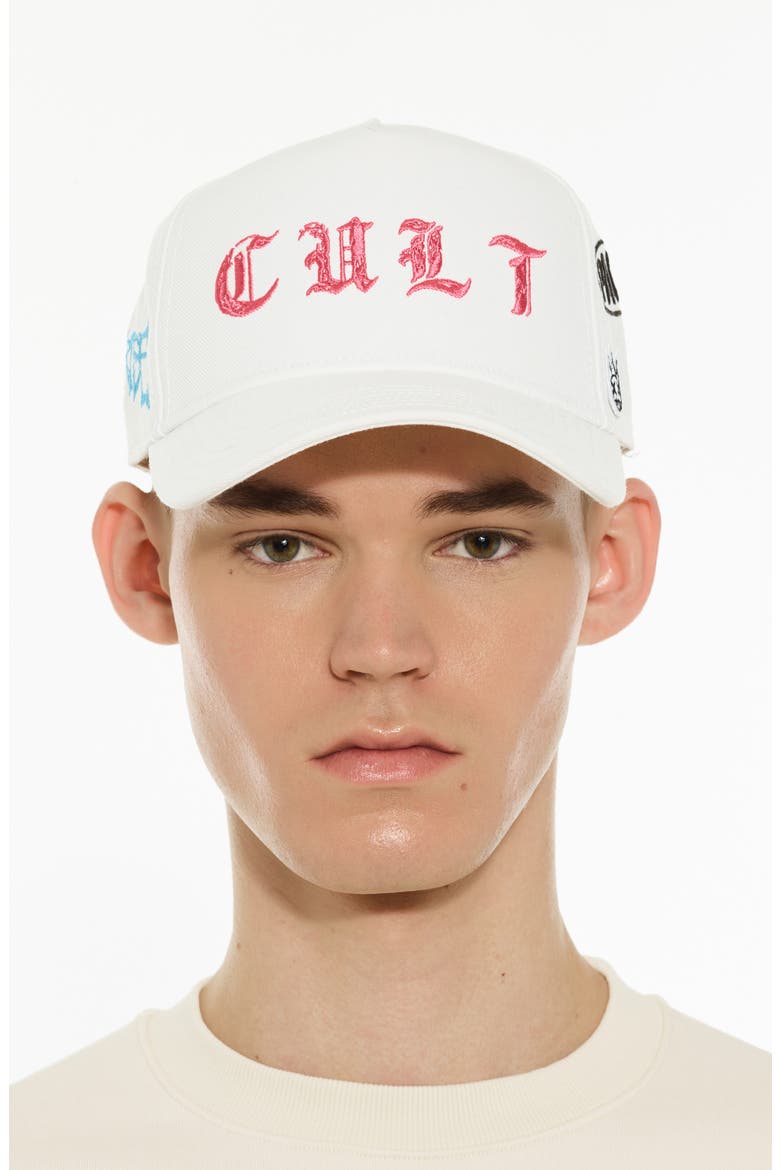 Embroidered Logo Trucker Hat, Main, color, WINTER WHITE